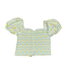 Zara Floral Puff Sleeve Top Size 11-12